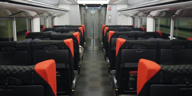 NEX train front seat rows