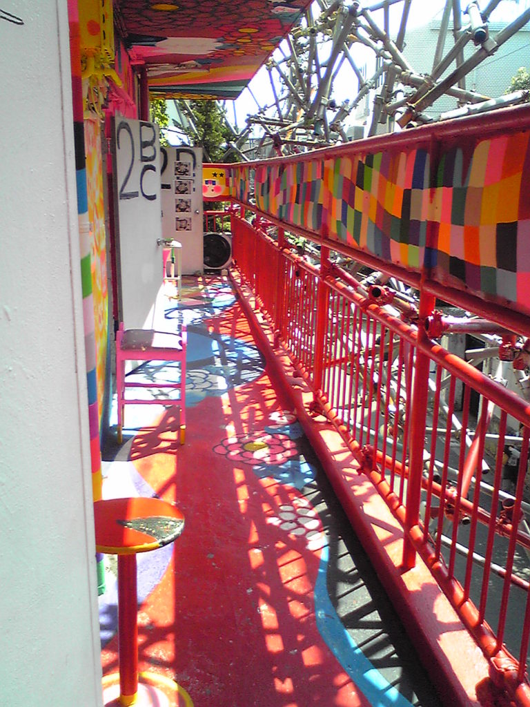Colourful entrance to the various rooms