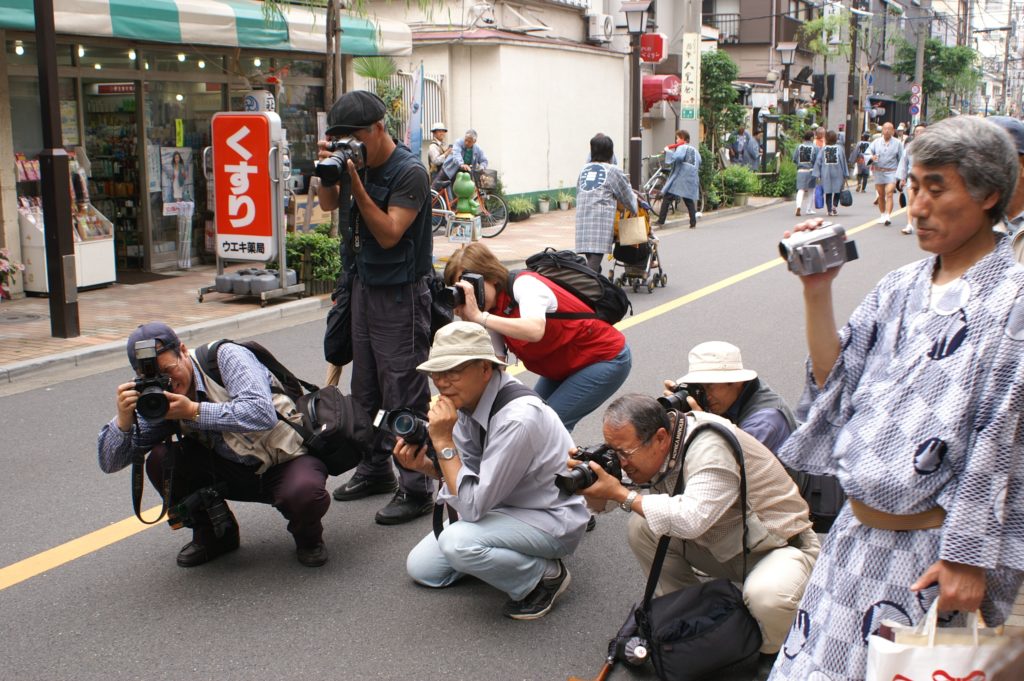 Photographers at a Japanese festival