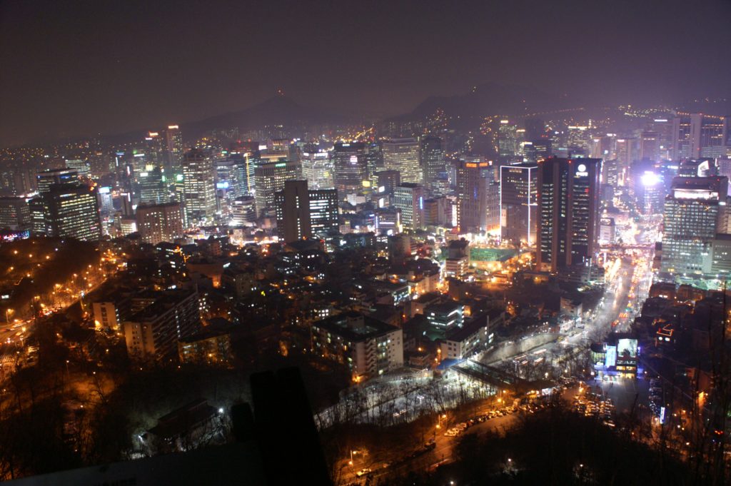 Seoul city at night