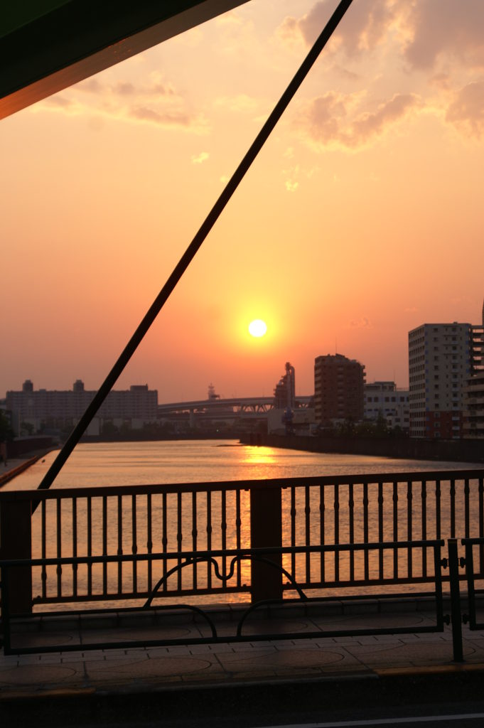 Sunset in Adachi-ku