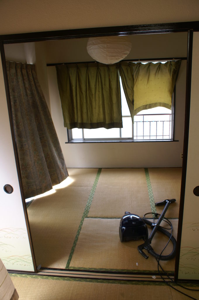 Japanese style bed room with tatami mats