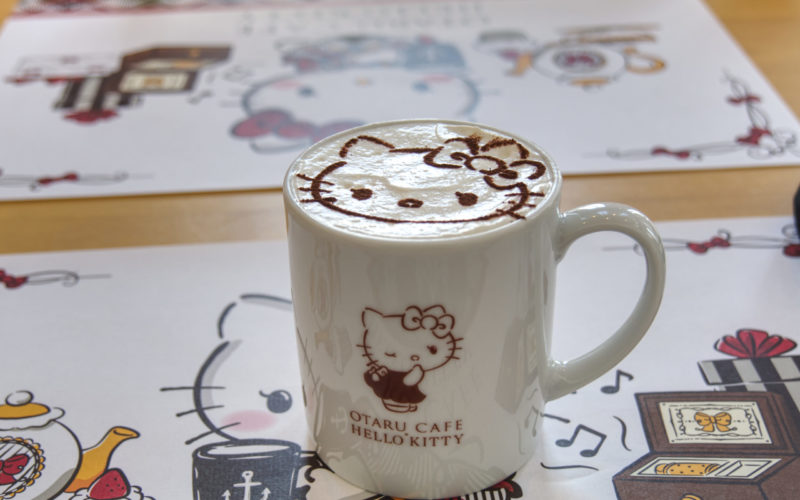 Coffee with Hello Kitty art